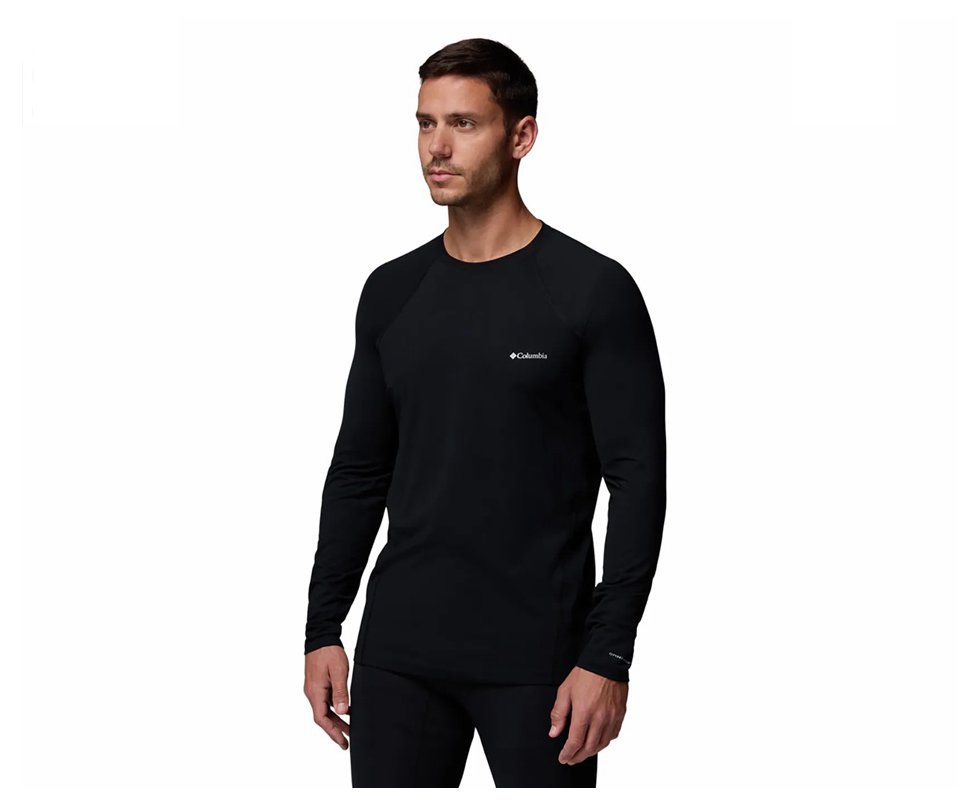 Blusa Columbia Masculina Baselayer Midweight Stretch Long Sleeve Top - Black