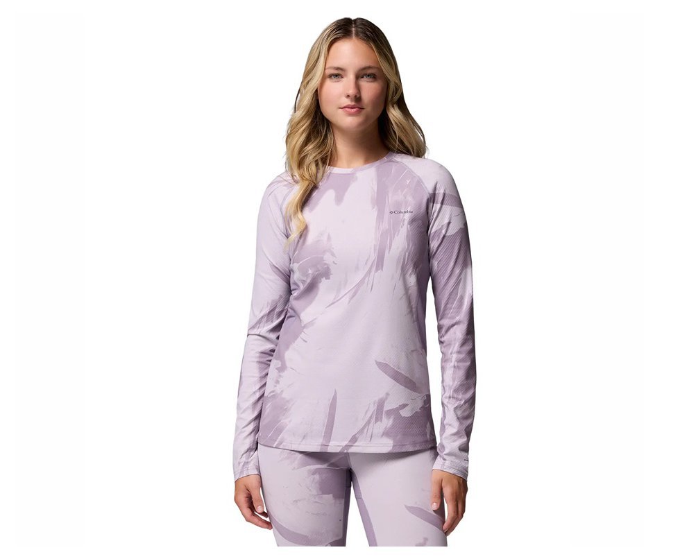 Blusa Columbia Feminina Omni-Heat Infinity Knit LS Crew Shale - Purple Snowfl