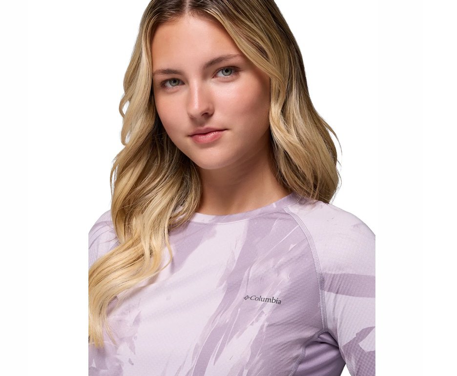 Blusa Columbia Feminina Omni-Heat Infinity Knit LS Crew Shale - Purple Snowfl