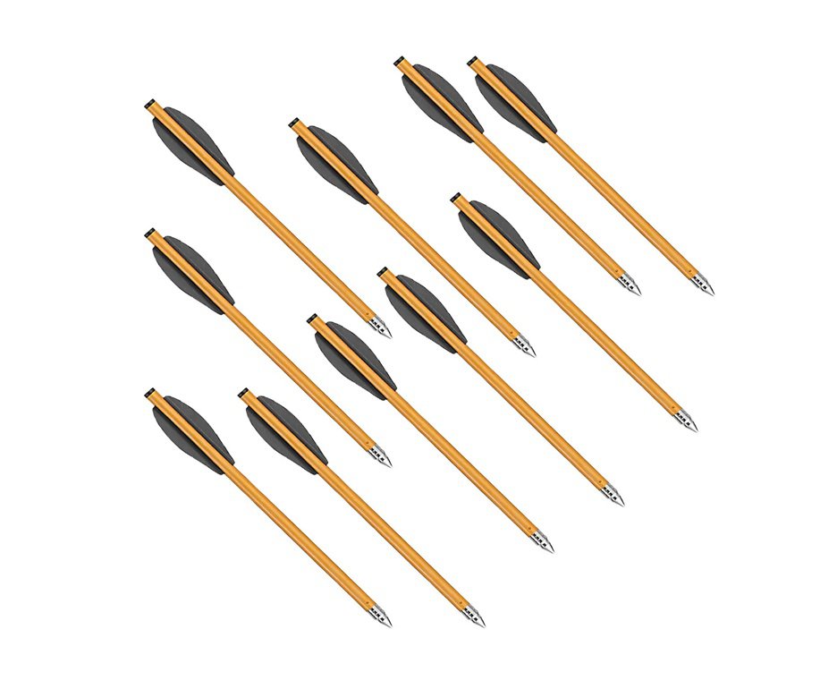 Kit 10 Setas de Alumínio para Besta / Balestra - Ponteira metal - 6,5" 80 libras  - Ek Archery