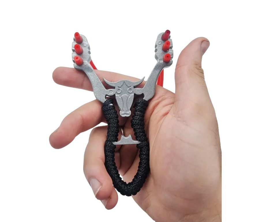 Atiradeira Estilingue De Metal Tripla Rossi