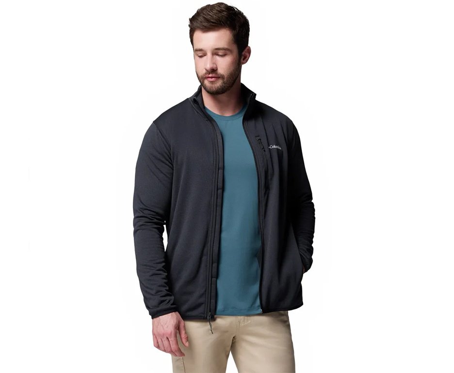 Jaqueta Columbia Hike Grid Fleece Full Zip Black