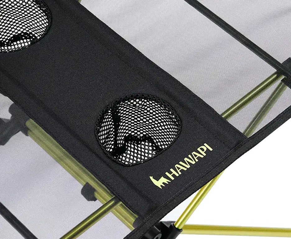 Mesa Hawapi 39x59 Com Porta Copos ALUMINIO - Verde Limão/Preto