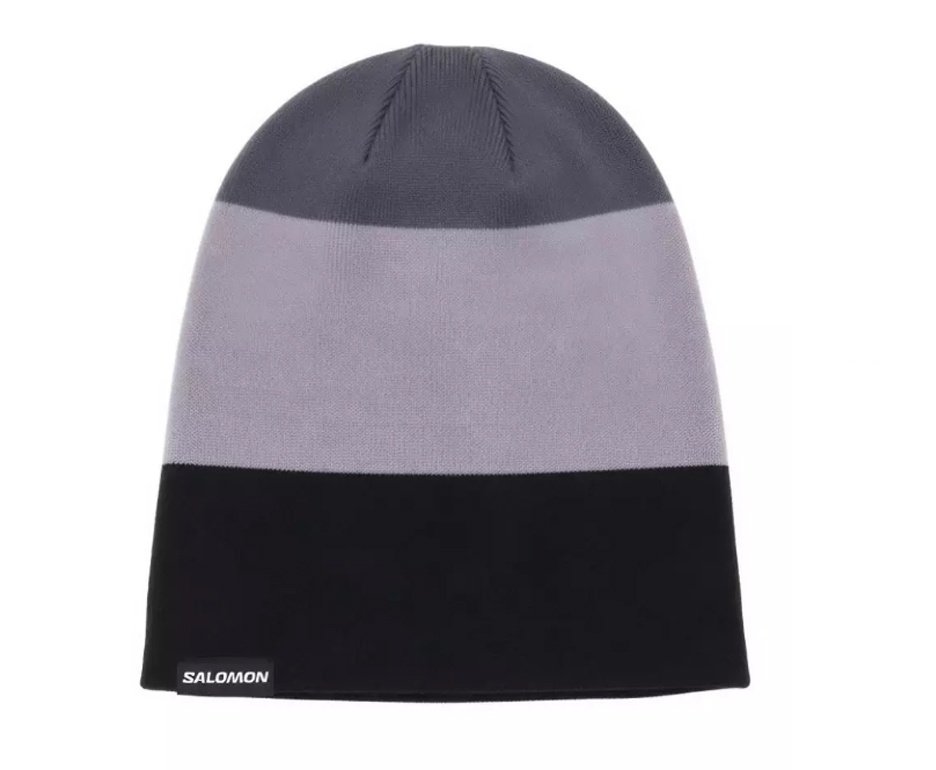 Gorro Dupla Face Salomon Flatspin Preto/Lilas/Azul Granito