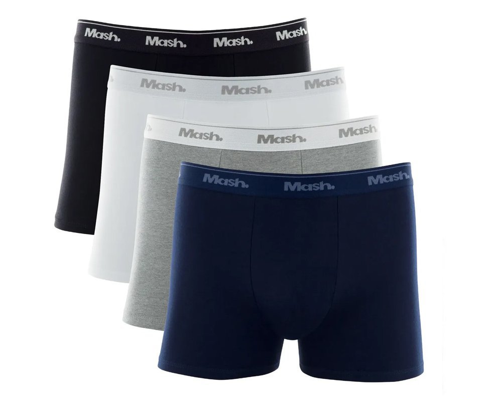 Kit 4 Cuecas Mash Boxer Box Algodão Cotton Original