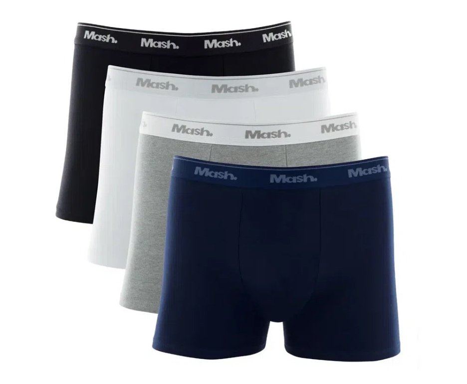 Kit 4 Cuecas Mash Boxer Box Algodão Cotton Original + Kit 6 Cuecas Slip Algodão Mash - TAM G