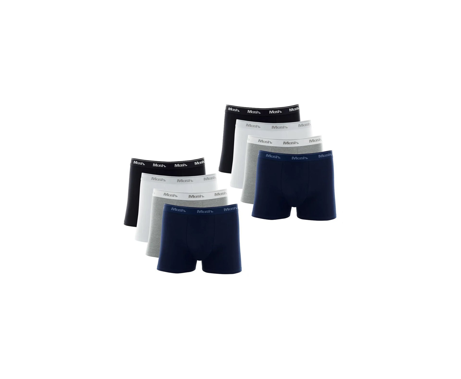 Kit 8 Cuecas Mash Boxer Box Algodão Cotton Original - TAM M