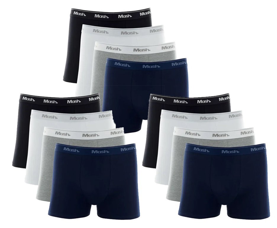 Kit 12 Cuecas Mash Boxer Box Algodão Cotton Original - TAM G