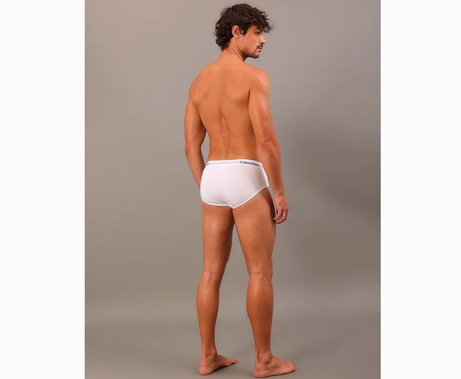 Kit 2 Cuecas Calvin Klein Brief Cotton CK C13.01- Branca