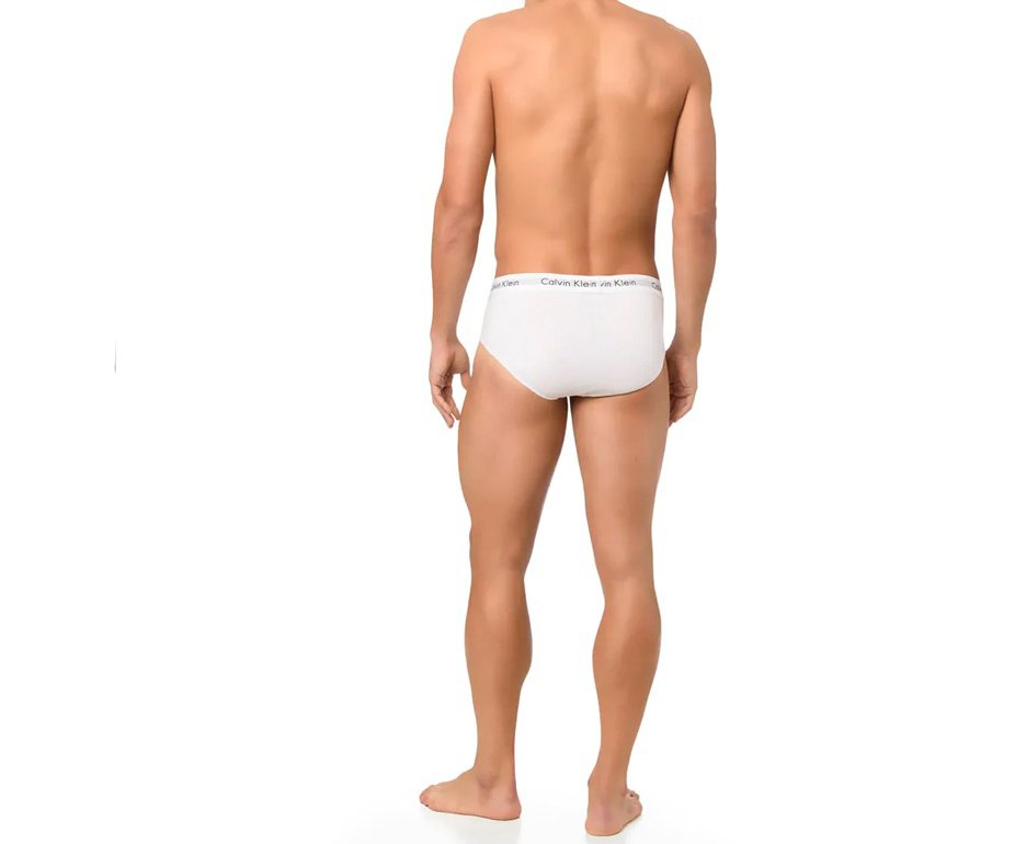 Kit 2 Cuecas Calvin Klein Brief Cotton CK C13.01- Branca