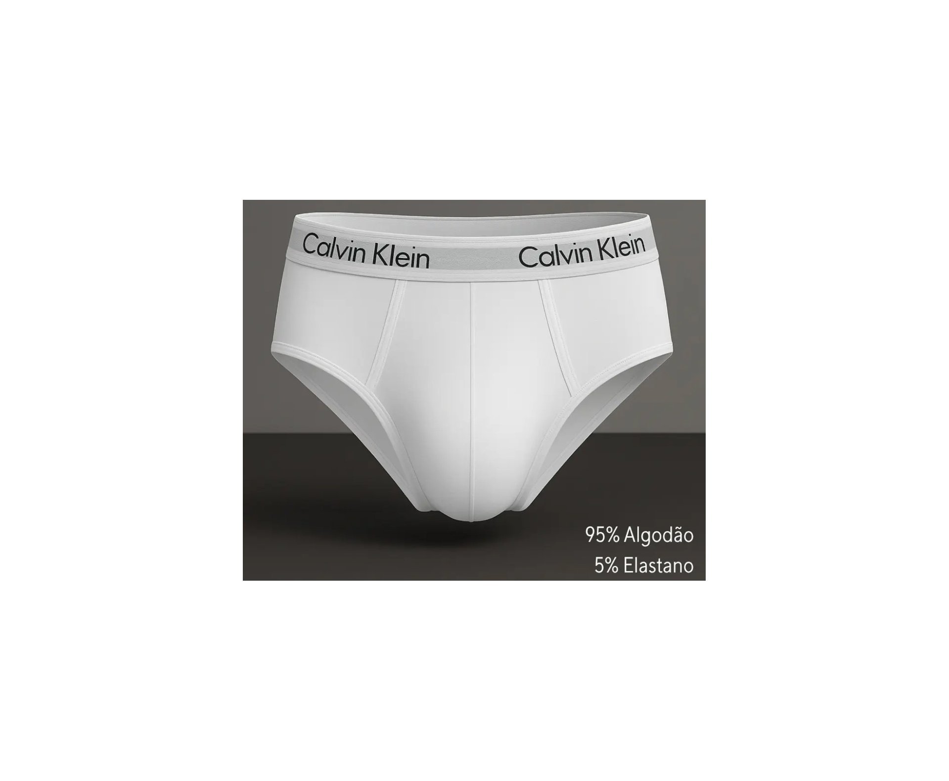 Kit 2 Cuecas Calvin Klein Brief Cotton CK C13.01- Branca