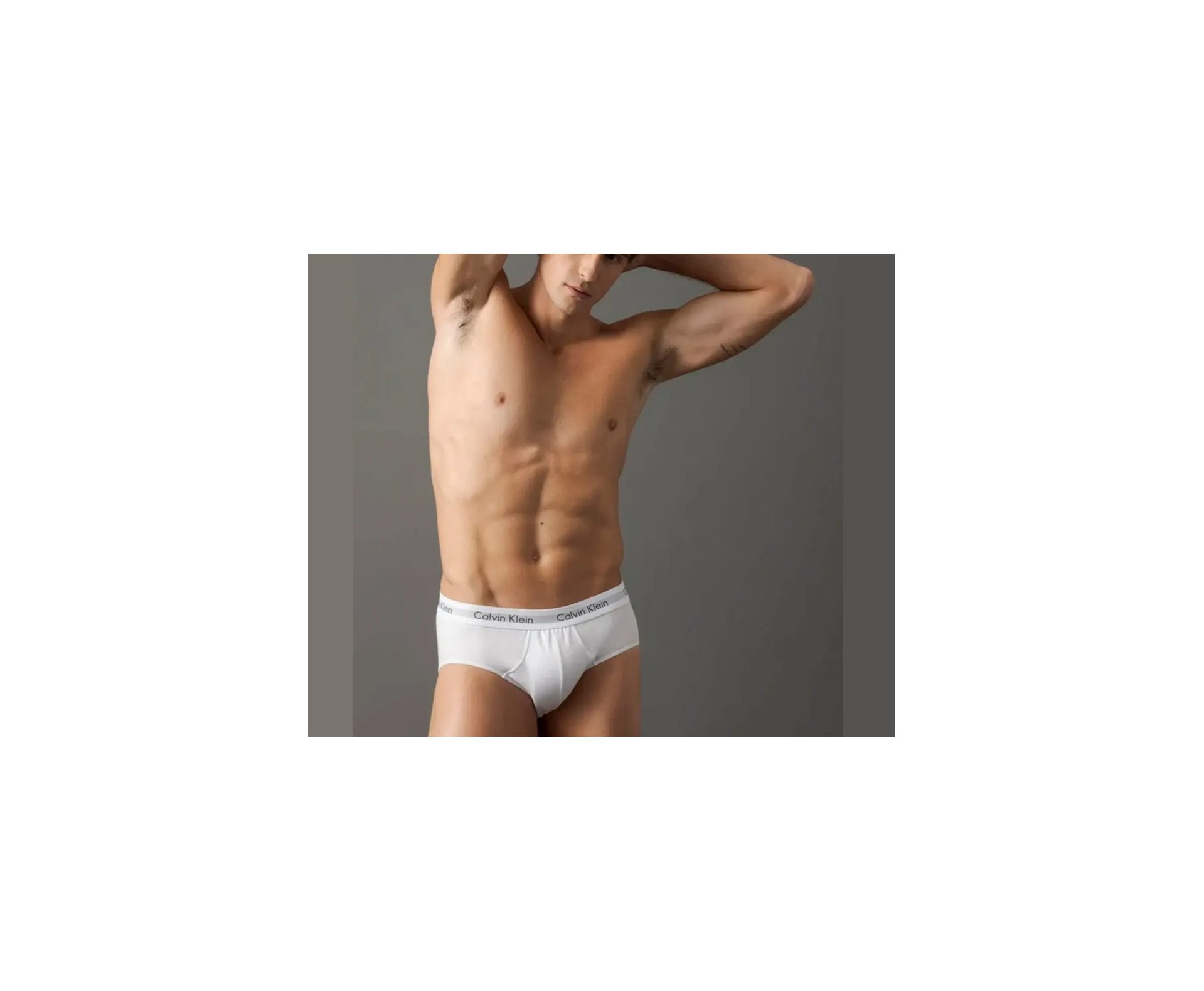 Kit 2 Cuecas Calvin Klein Brief Cotton CK C13.01- Branca