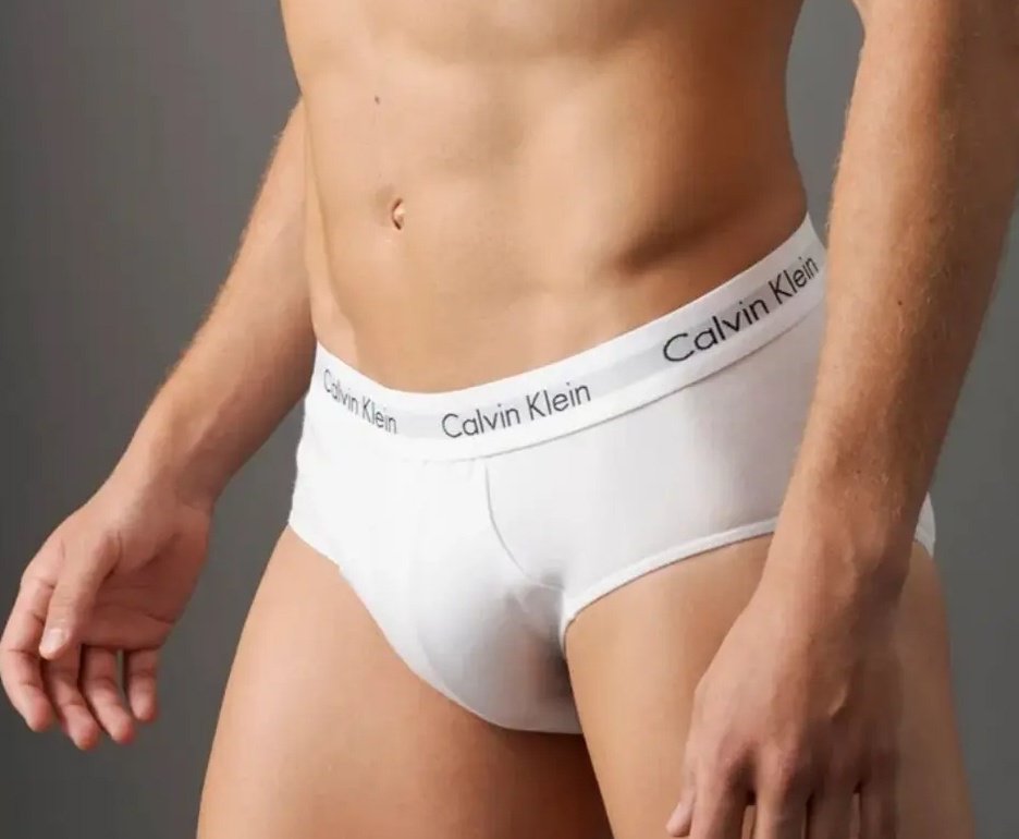 Kit 2 Cuecas Calvin Klein Brief Cotton CK C13.01- Branca