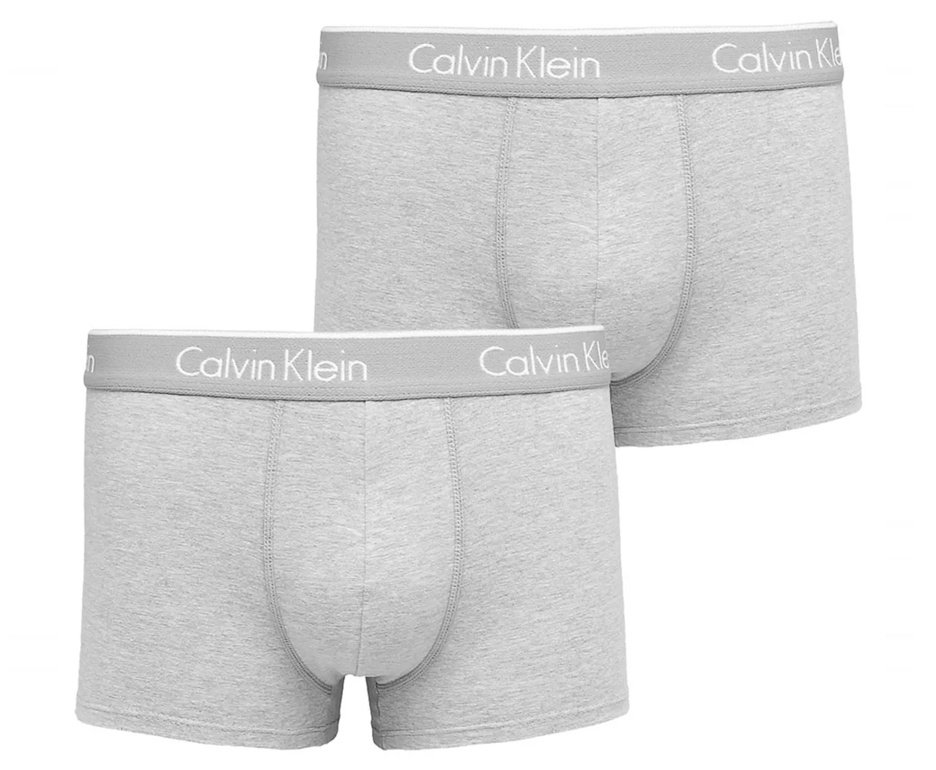 Kit 2 Cuecas Calvin Klein Low Rise Trunk Cotton - Cinza