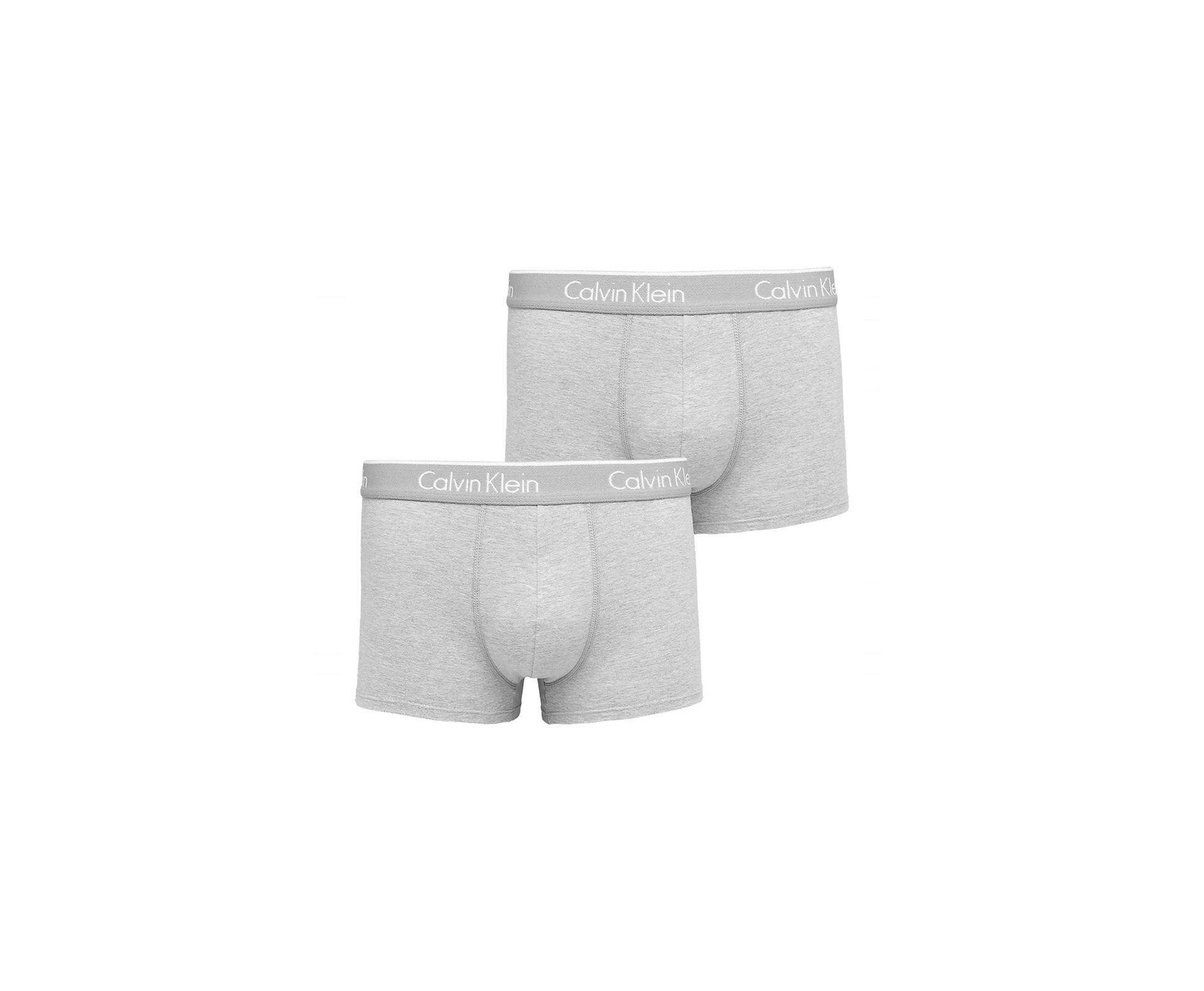 Kit 2 Cuecas Calvin Klein Low Rise Trunk Cotton - Cinza