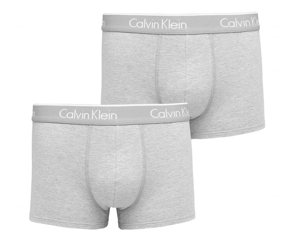 Kit 2 Cuecas Calvin Klein Low Rise Trunk Cotton - Cinza