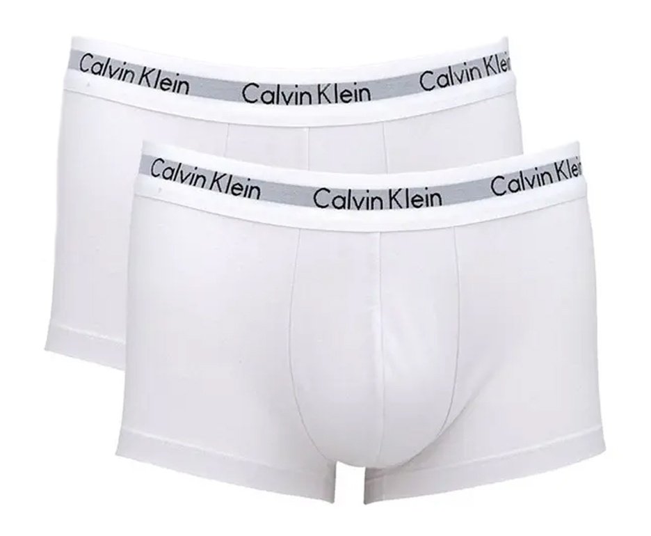 Kit 2 Cuecas boxer Calvin Klein Low Rise Trunk Cotton CK- Branca