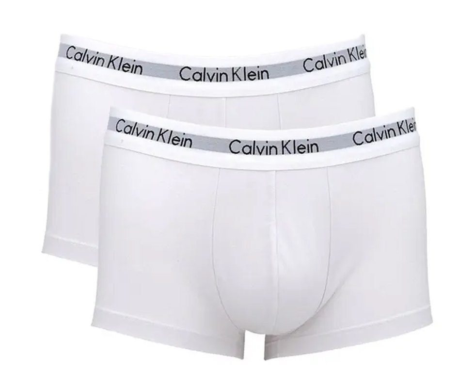 Kit 2 Cuecas boxer Calvin Klein Low Rise Trunk Cotton CK- Branca