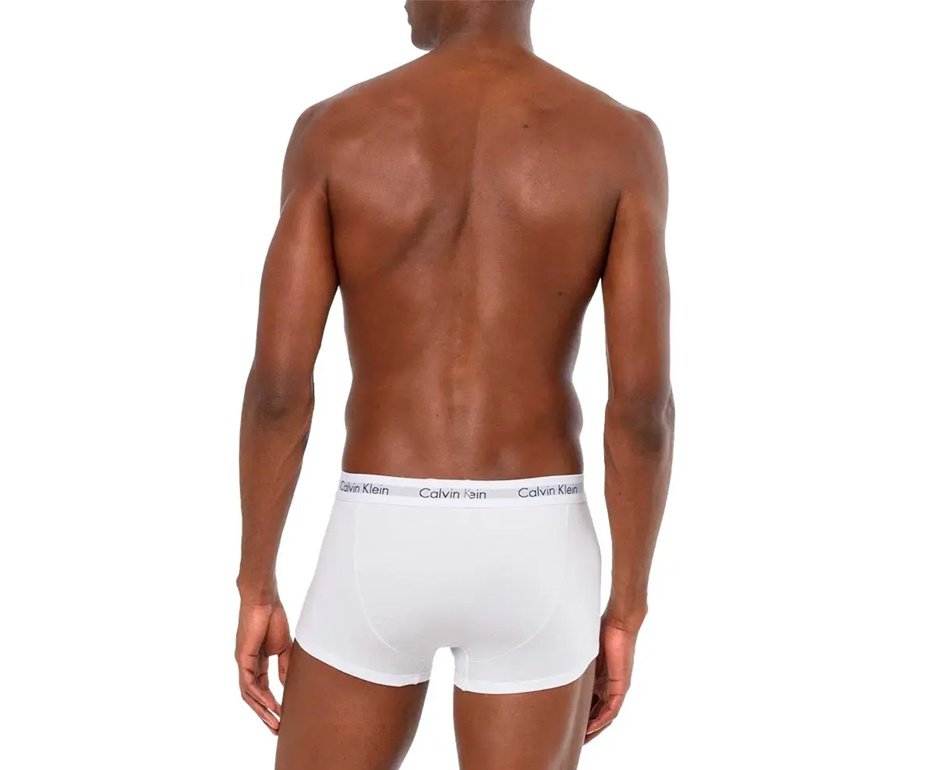 Kit 2 Cuecas boxer Calvin Klein Low Rise Trunk Cotton CK- Branca
