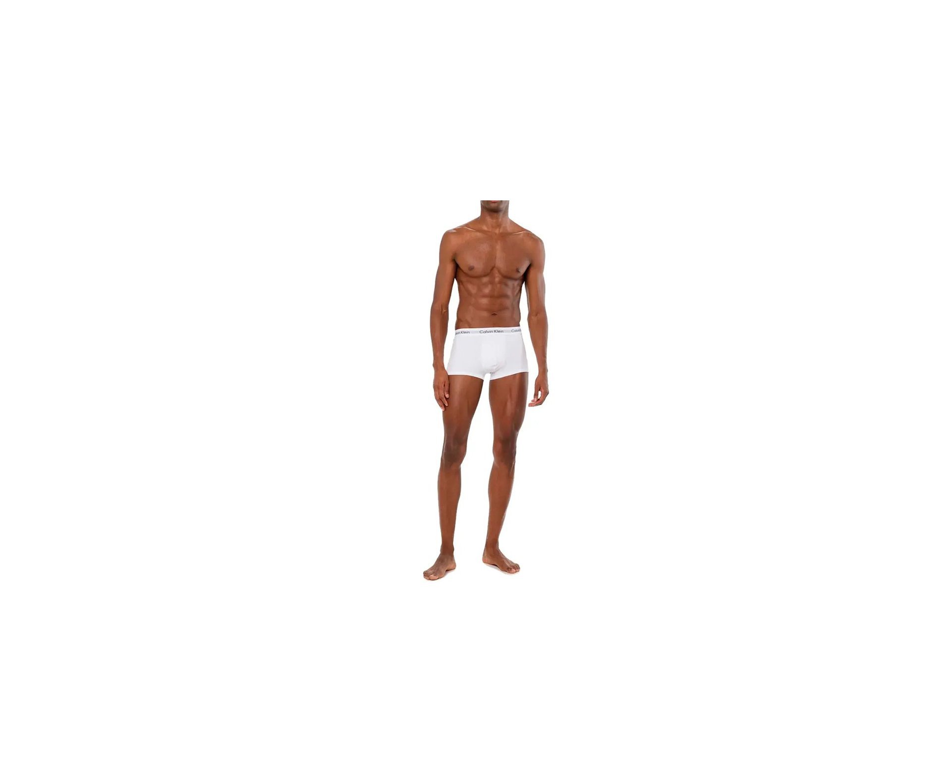 Kit 2 Cuecas boxer Calvin Klein Low Rise Trunk Cotton CK- Branca
