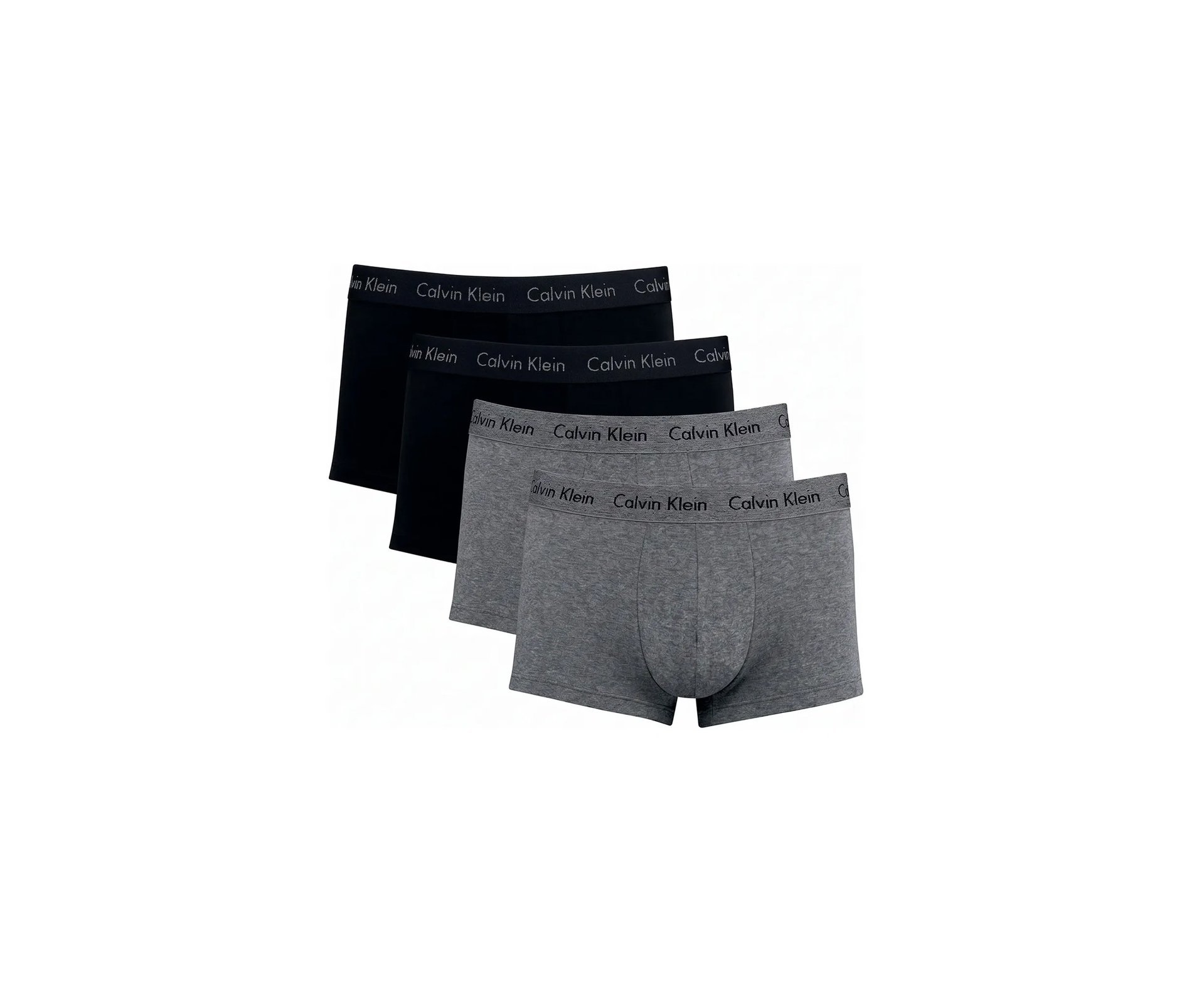 Kit 4 Cuecas Calvin Klein Low Rise Trunk de Cotton Cinza Mescla e Preta