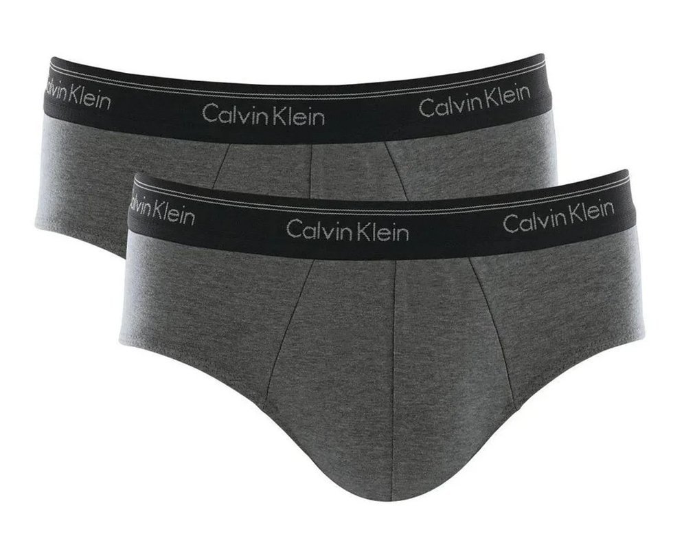 Kit 2 Cuecas Calvin Klein Slip Brief de Cotton Mescla Grafite