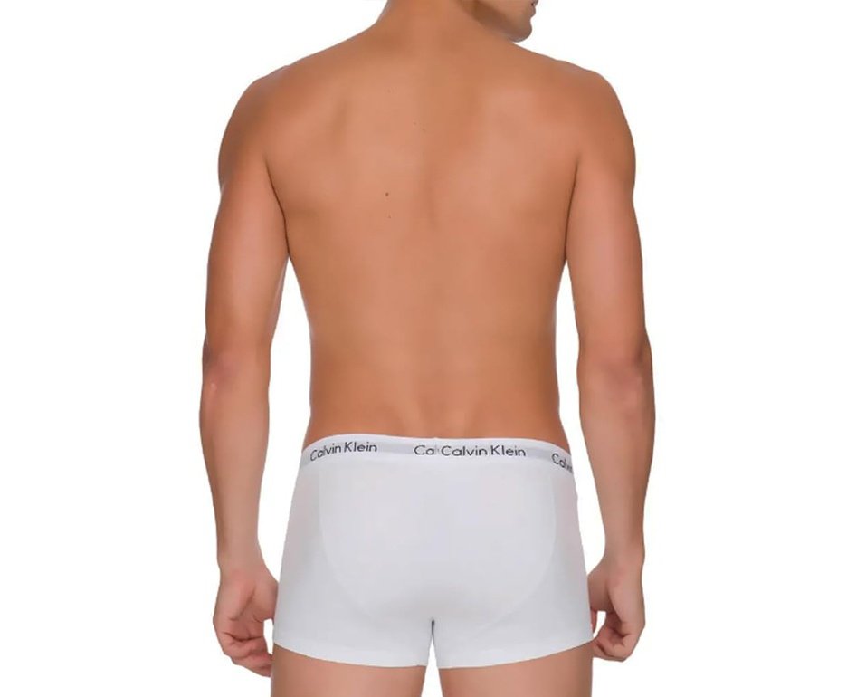 Kit 4 Cuecas Calvin Klein Boxer Low Rise Trunk de Cotton Preto/Branco/Cinza