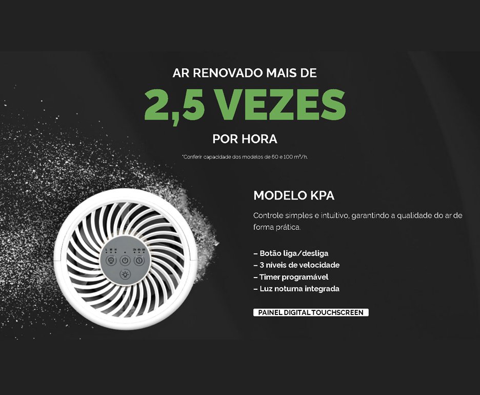 Purificador de Ar Portatil Komeco KPA 100 Branco 220v
