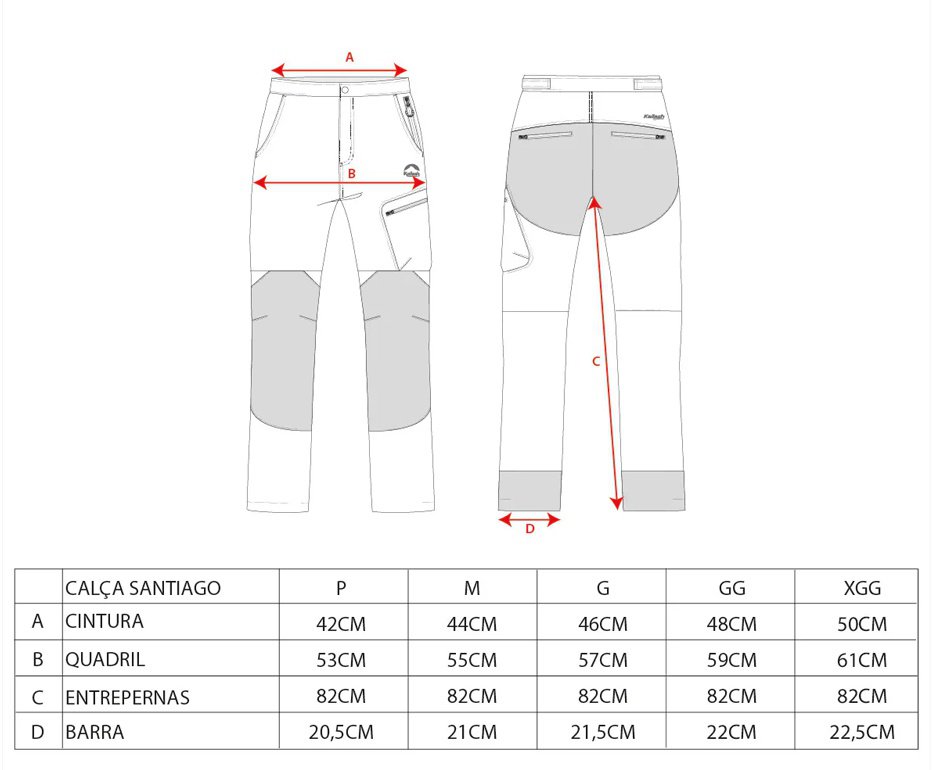 Calça Kailash Santiago II Masculina Com Reforço - Preto