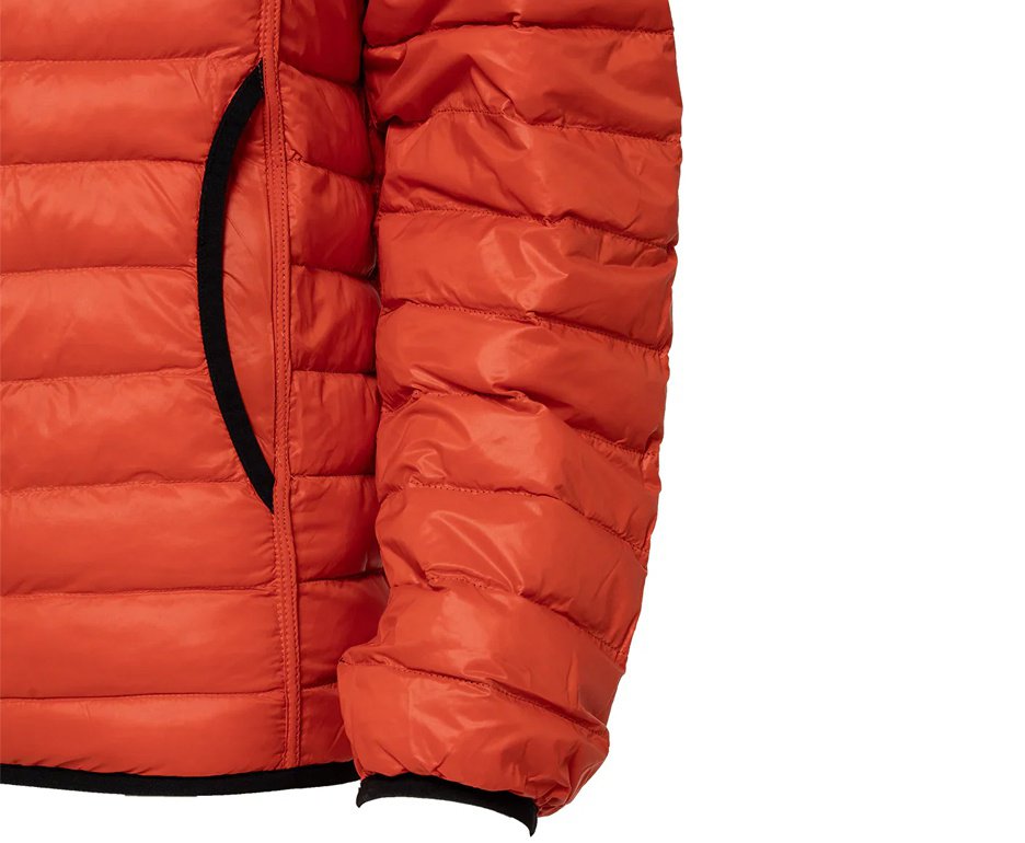 Jaqueta Puffer Kailash Dupla Face Pluma Ganso Masculina Preto/Laranja Escuro