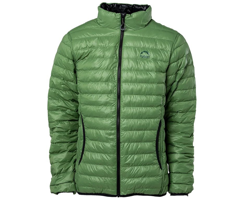 Jaqueta Puffer Kailash Dupla Face Pluma Ganso Masculina Preto/Verde