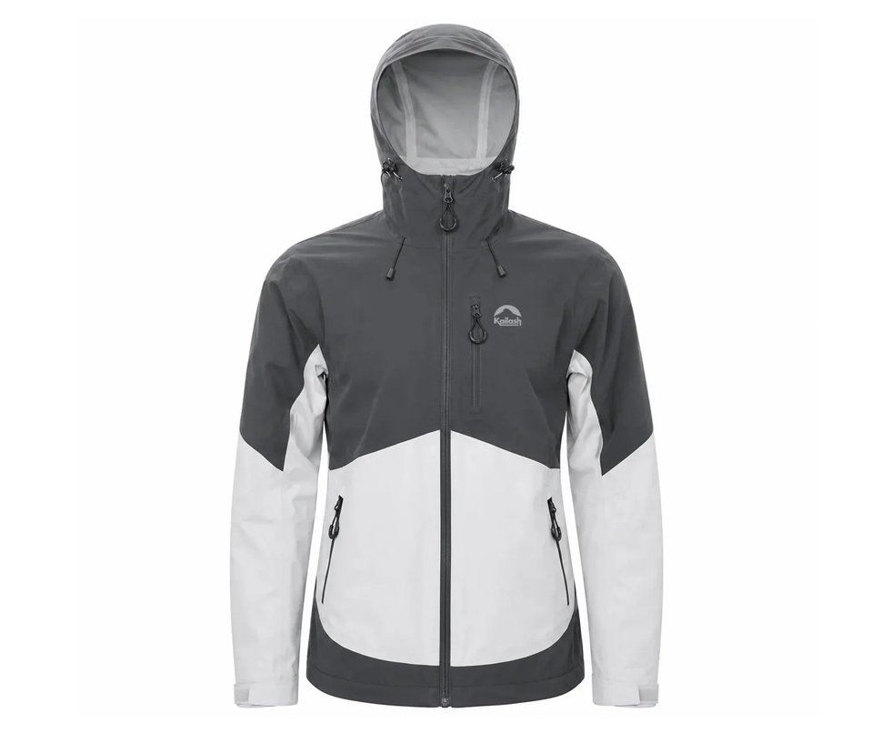Jaqueta Kailash Anorak Andes Impermeável Masculina - Chumbo/Off White