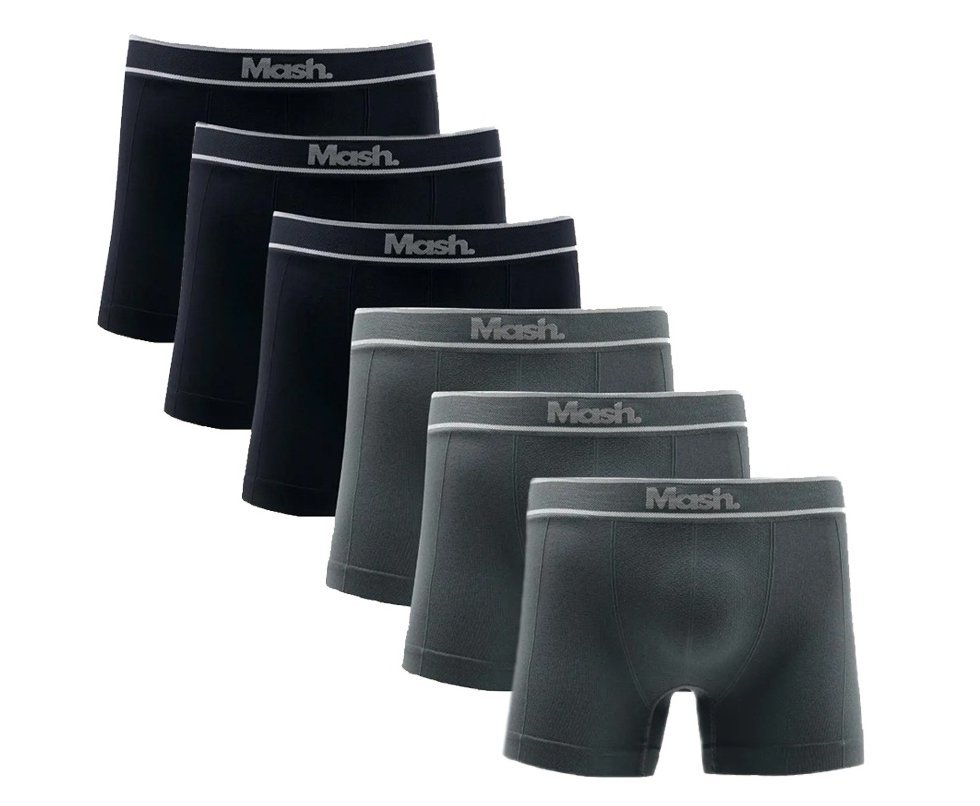 Kit Com 6 Cuecas Boxer Mash Microfibra Sem Costura PT/CZ Ref: 711.18