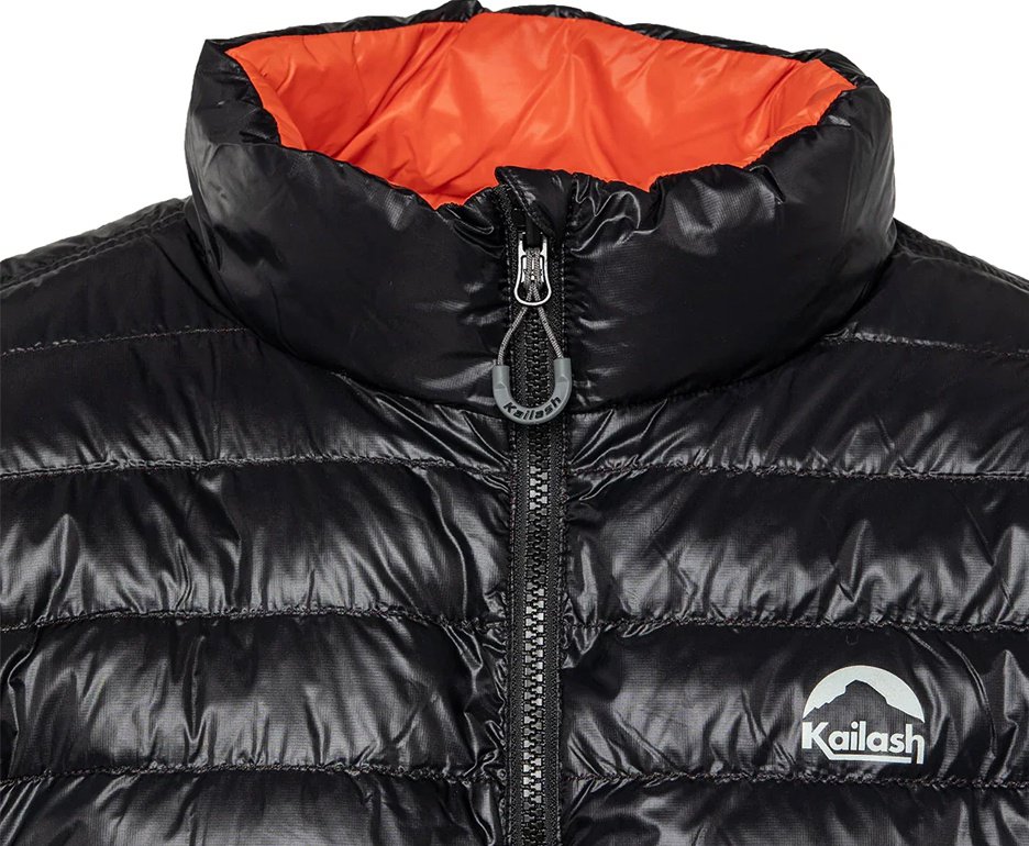 Jaqueta Kailash Puffer Dupla Face Pluma Ganso Feminina Preto e Laranja Escuro