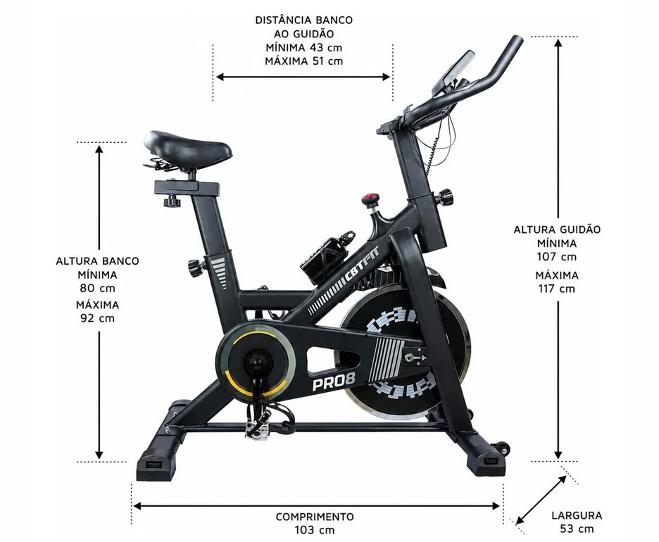 Bicicleta Ergometrica Spinning CBTFIT PRO 8