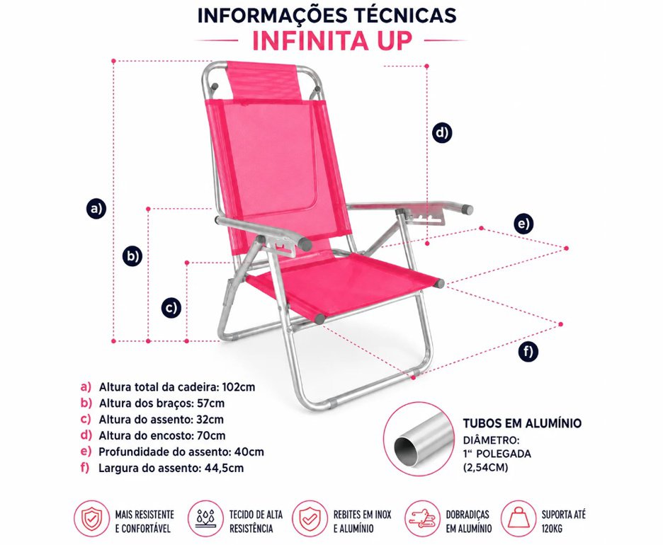 Cadeira Zaka Infinita UP - Pink
