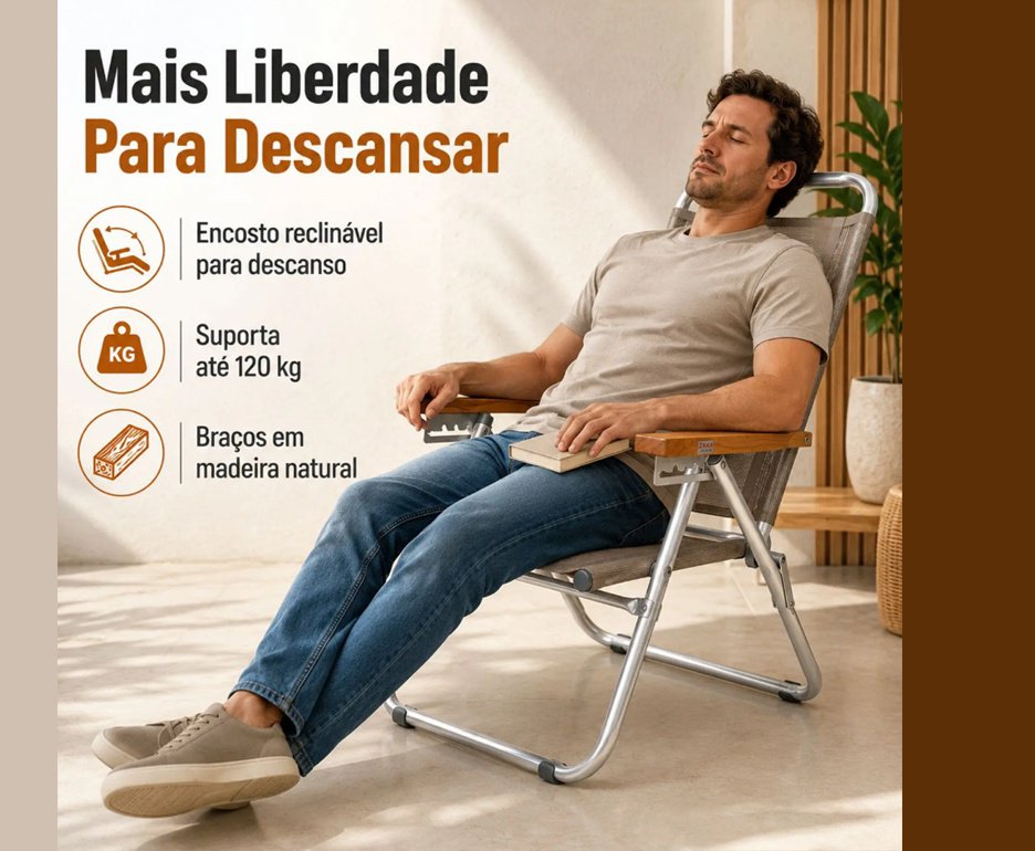 Cadeira Zaka Elegance Reclinavel - Avelã