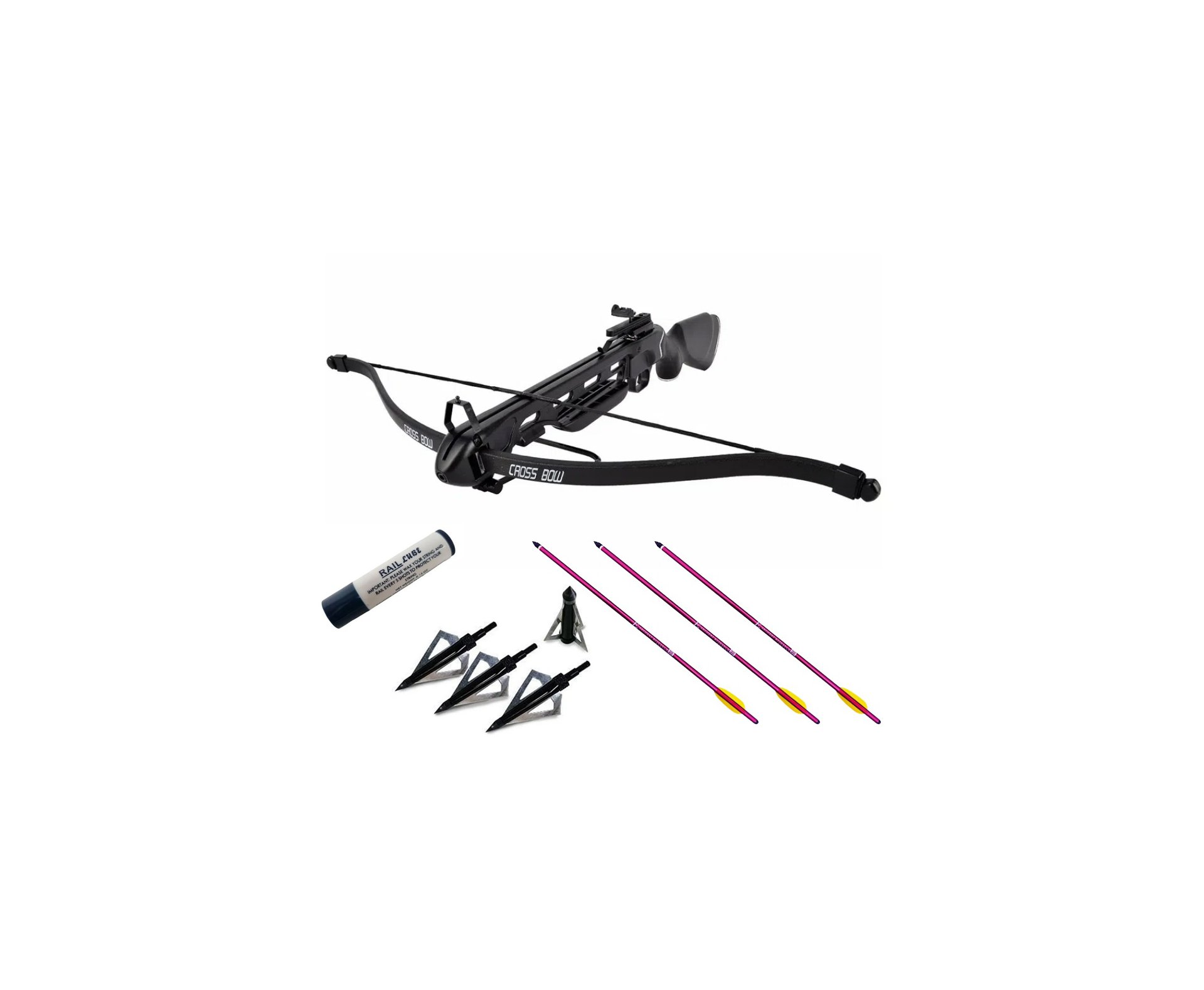 Besta / Balestra 150 Libras Mk-150a1pb - Man Kung + Cera + 03 Flechas + 03 Ponteiras De Caça