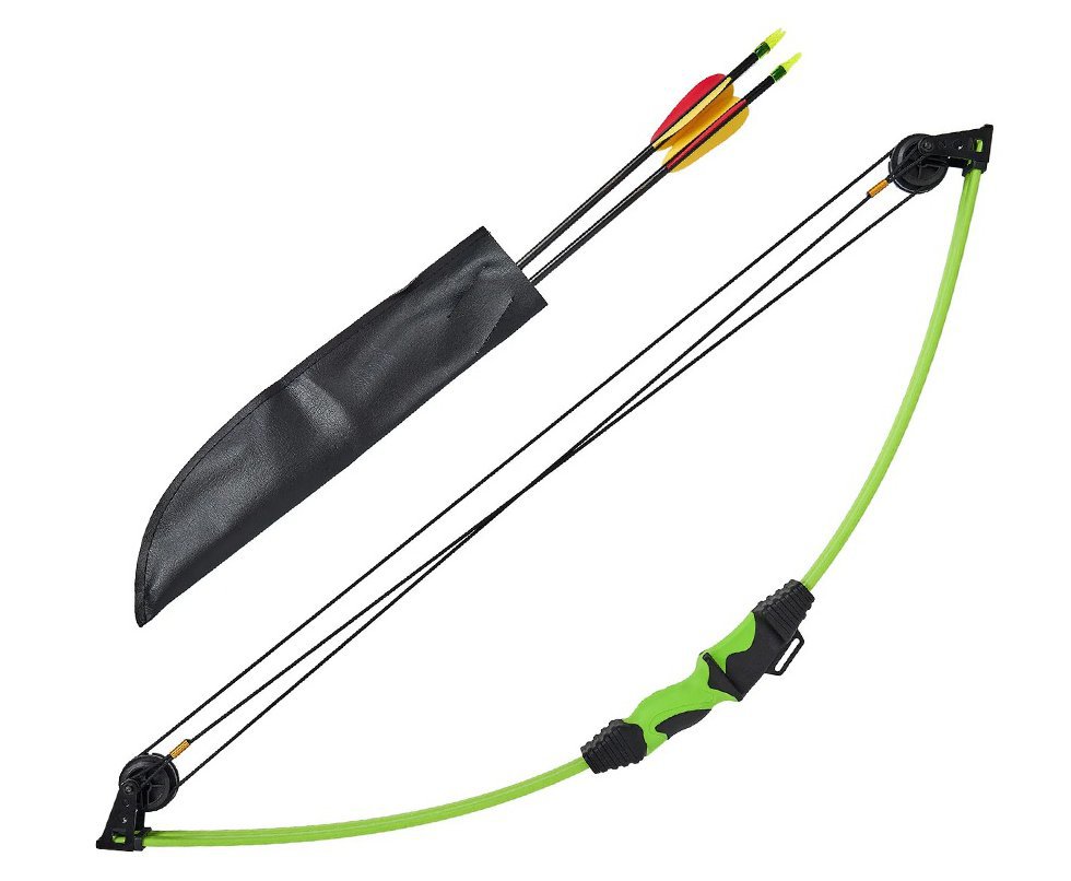 Kit Arco Composto Juvenil - 12 Lbs Verde Com Acessórios - Man Kung