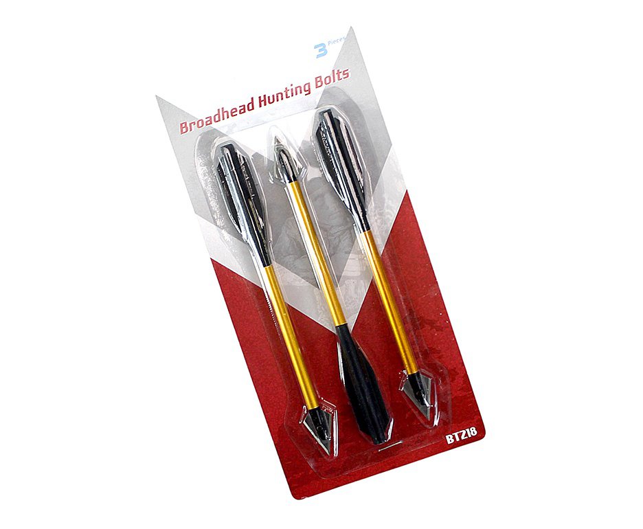 Kit com 3 Setas/Flecha de caça Alumínio para Besta / Balestra - Ponteira metal - 6,5" - Man Kung