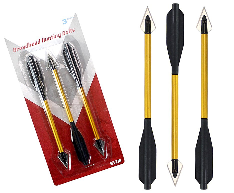 Kit com 3 Setas/Flecha de caça Alumínio para Besta / Balestra - Ponteira metal - 6,5" - Man Kung