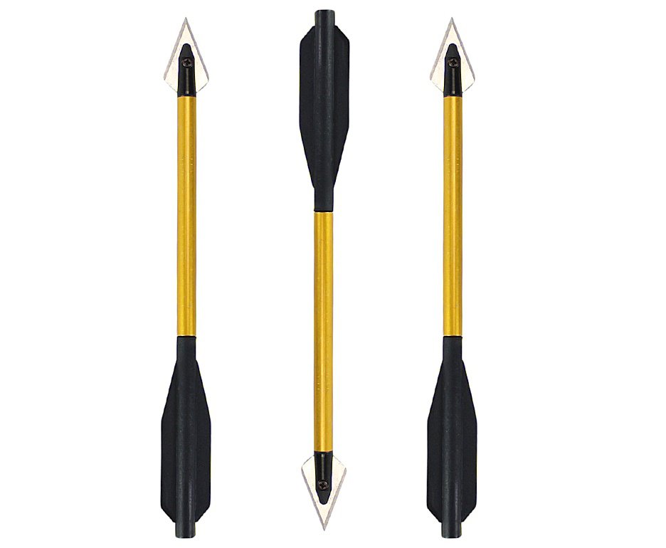 Kit com 3 Setas/Flecha de caça Alumínio para Besta / Balestra - Ponteira metal - 6,5" - Man Kung