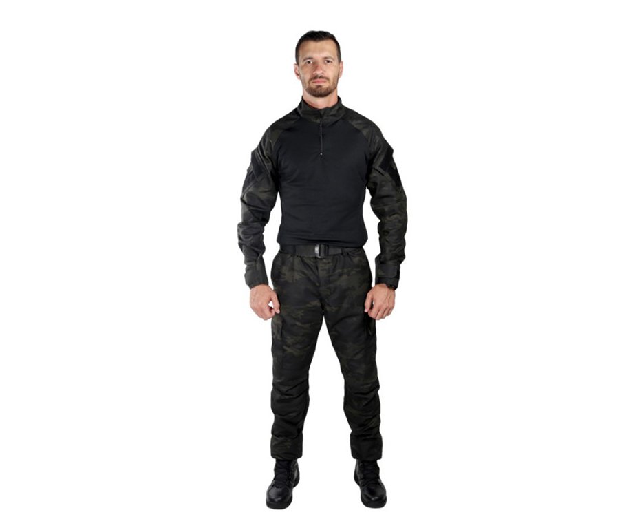 Camisa Combat Shirt Steel Multicam Black - Belica - P