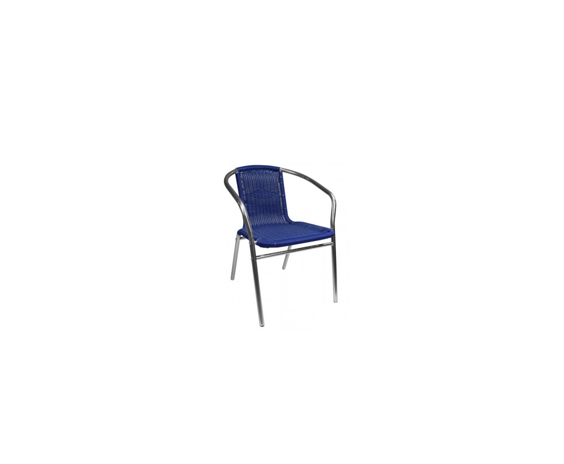 Poltrona Cadeira Mor Alumínio Rattan Azul