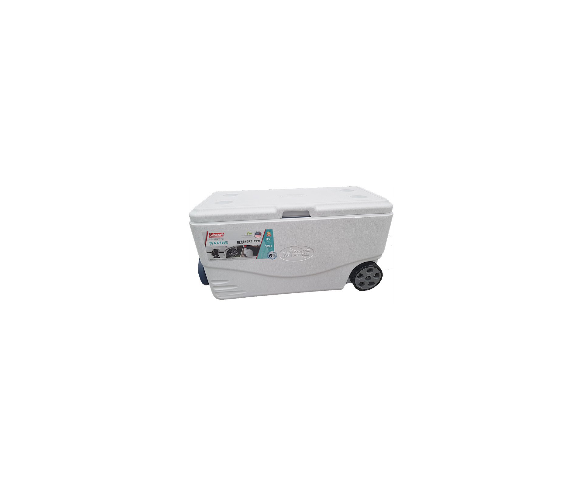 Caixa Cooler Termico Coleman Marine 82 Qt / 77l Com Rodas