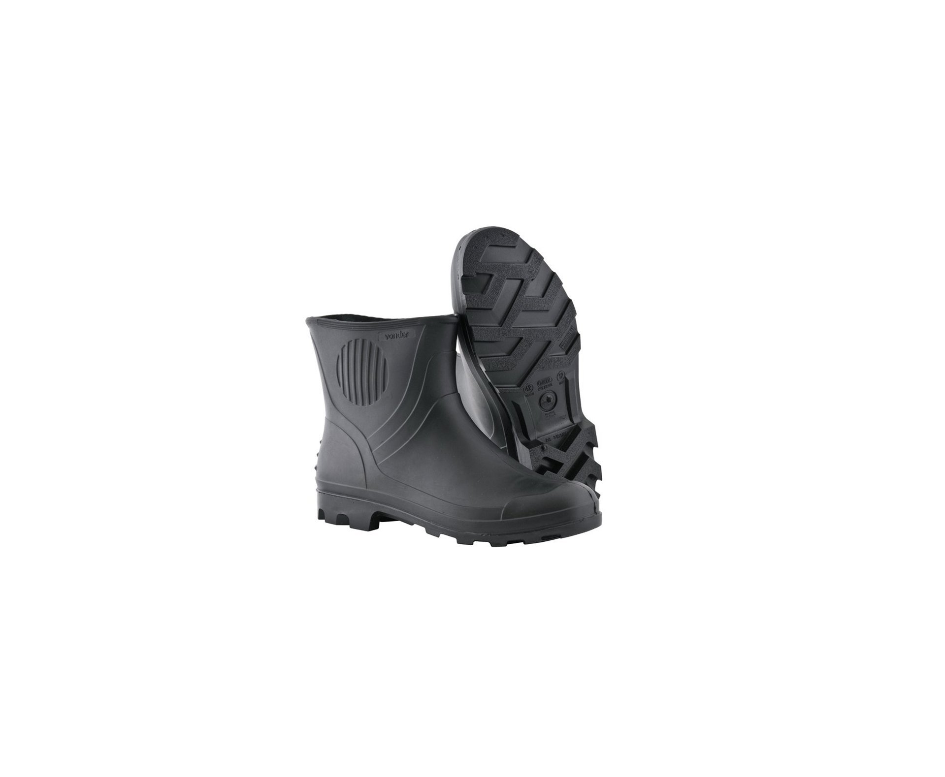 Bota De Pvc Preta, Cano 3/4, C/ Forro - Vonder - 42