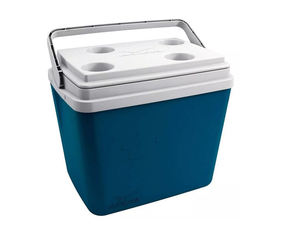 Caixa Térmica Invicta 34 Litros Com Alça Azul Petróleo