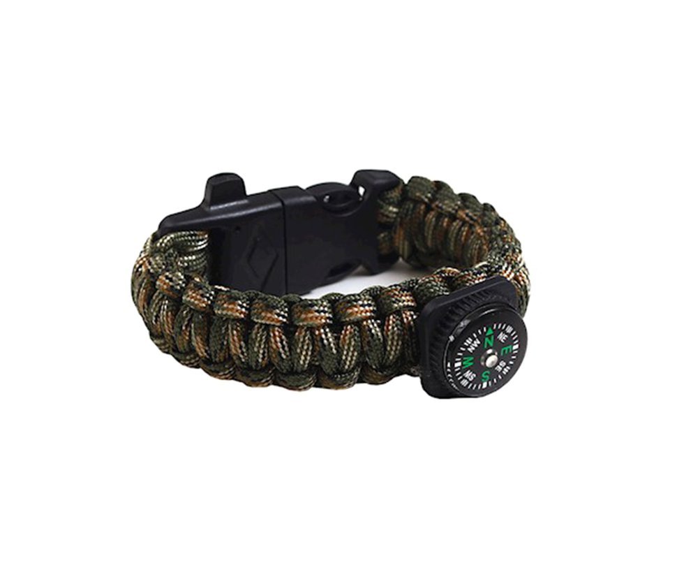 Pulseira Survivor C/ Apito Pederneira Bussola 43-camuflado - Treme Terra