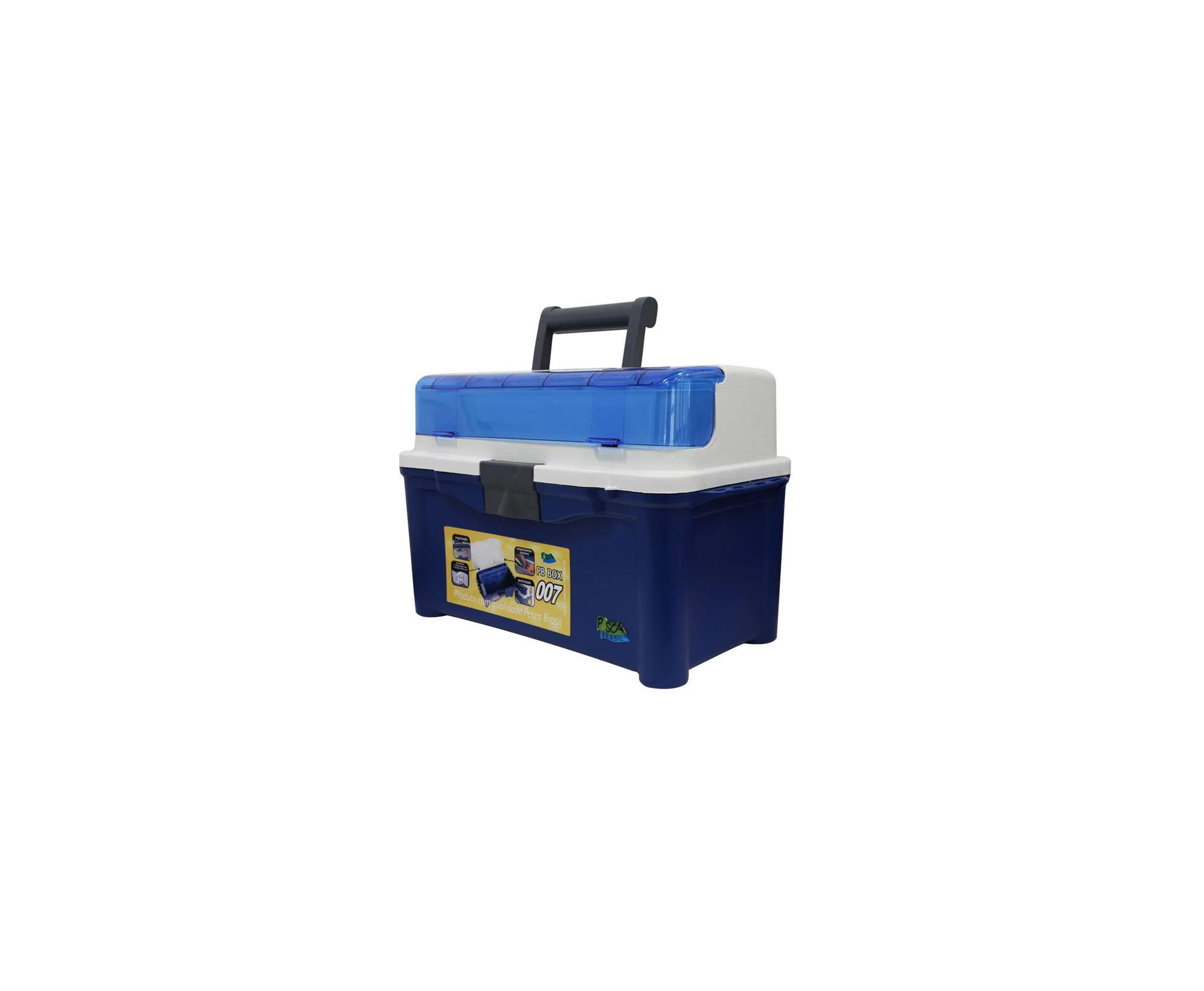 Maleta Para Pesca Pb 007 Azul Com 3 Estojos Pesca Brasil