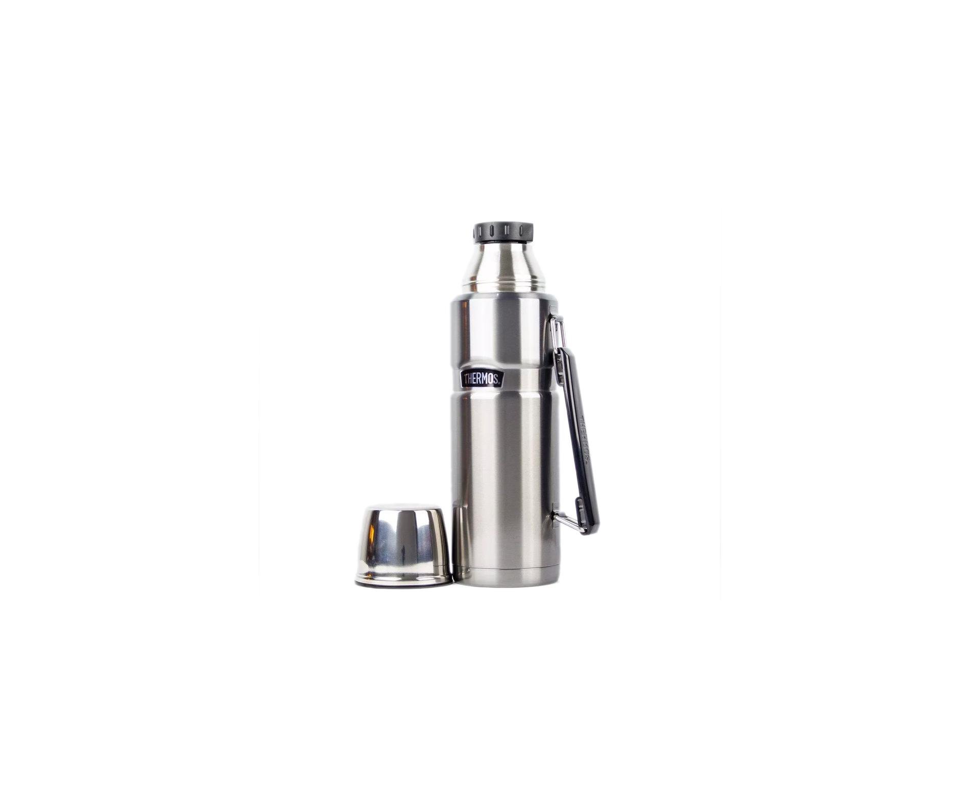 Garrafa Térmica Thermos Pampas Prata Com Alça 1,2l
